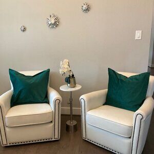 Dezene Emerald Green Velvet Throw Set Pillow Covers Large 25x25 Inch Christmas